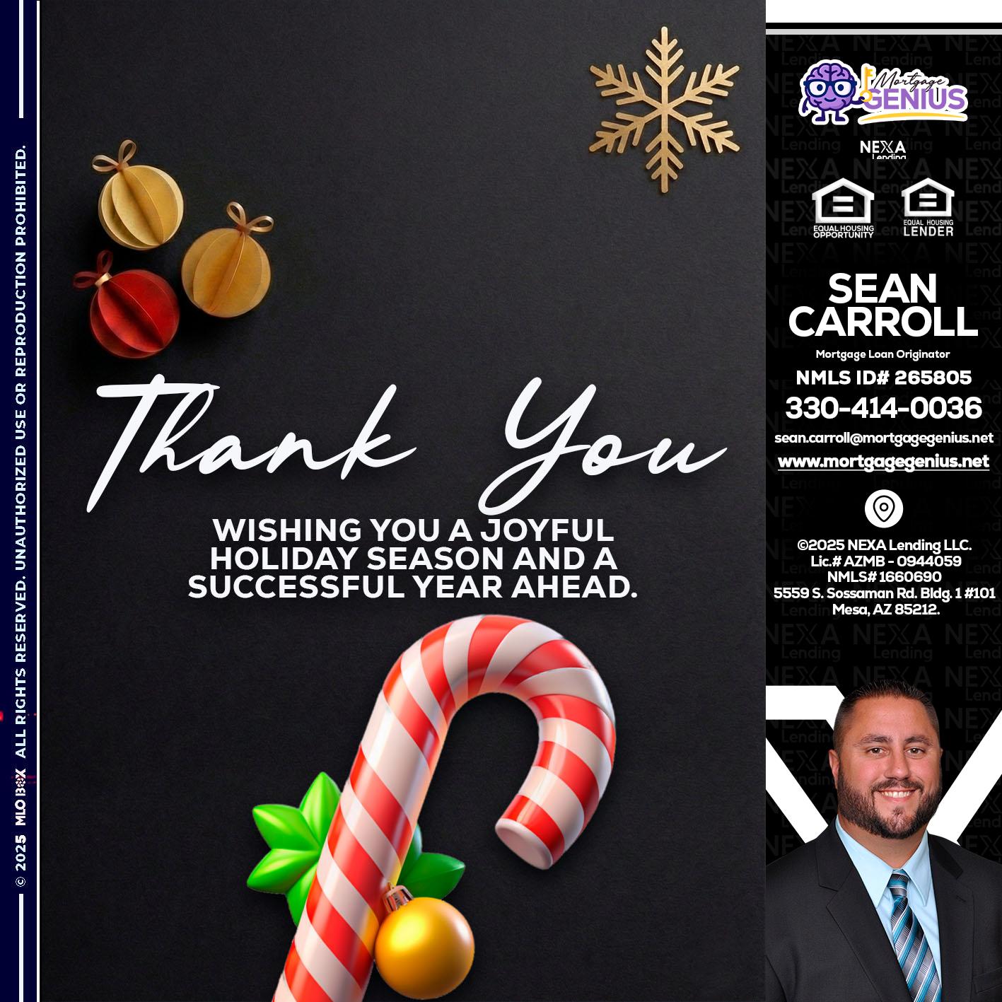 THANK YOU - Sean Carroll -Mortgage Loan Originator