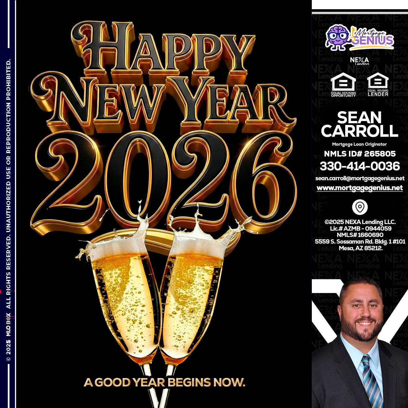 happy new year 2026 - Sean Carroll -Mortgage Loan Originator
