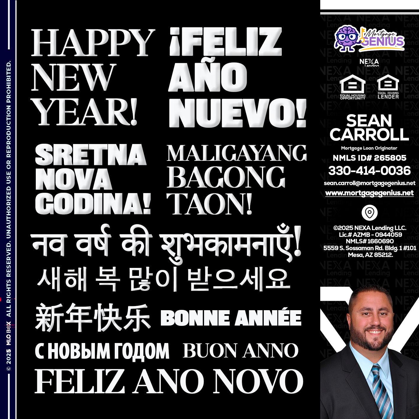 HAPPY NEW YEAR - Sean Carroll -Mortgage Loan Originator