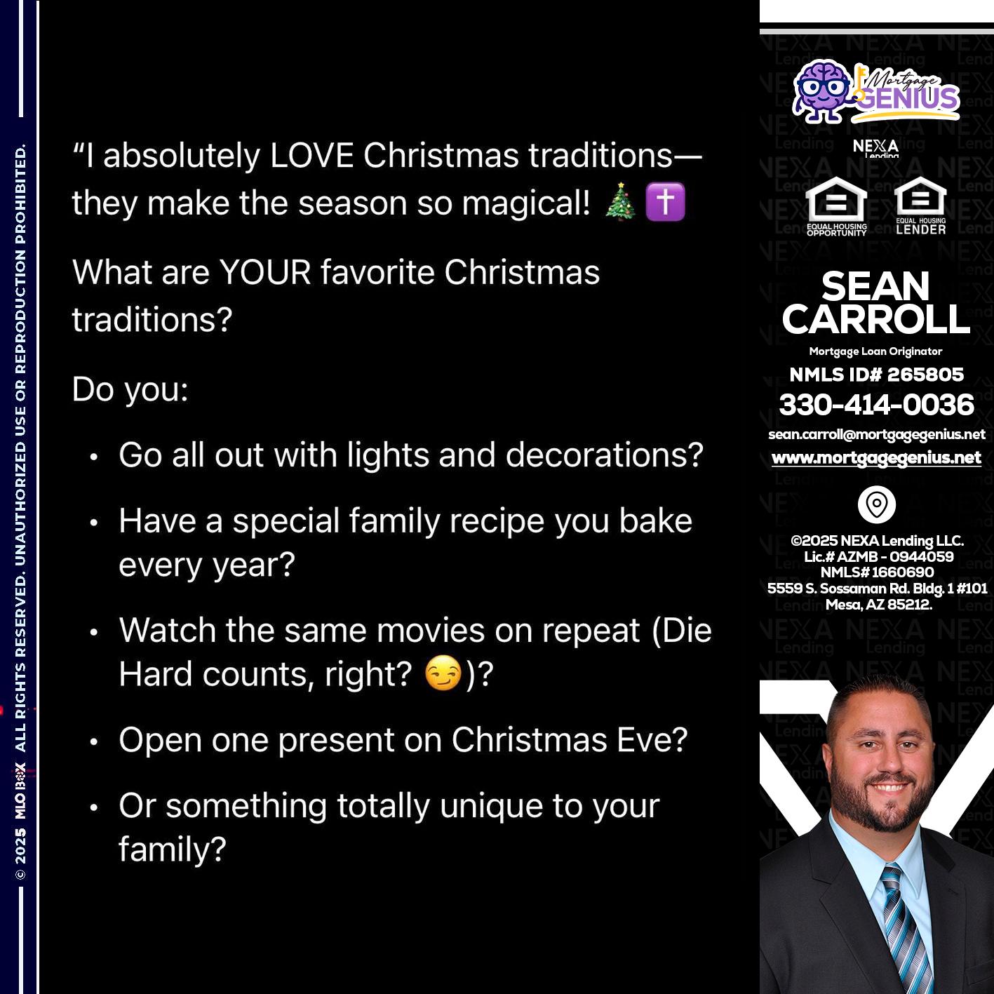 I love christmas - Sean Carroll -Mortgage Loan Originator