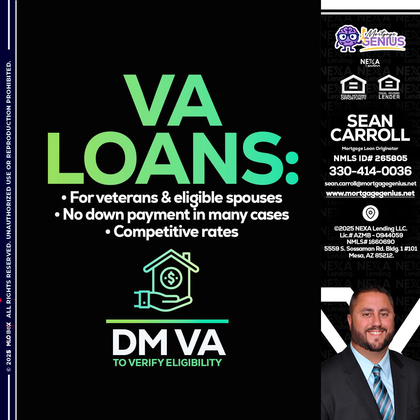VA LOANS - Sean Carroll -Mortgage Loan Originator