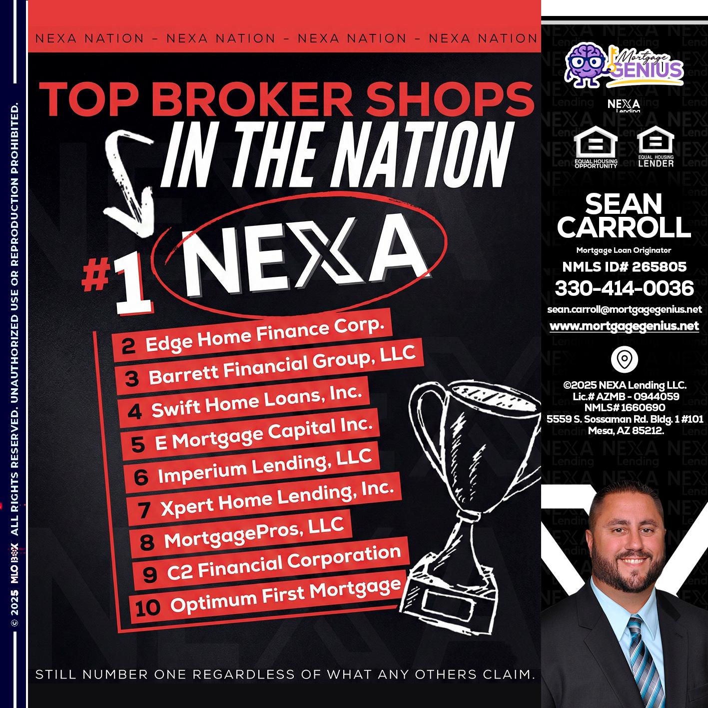 top broker - Sean Carroll -Mortgage Loan Originator
