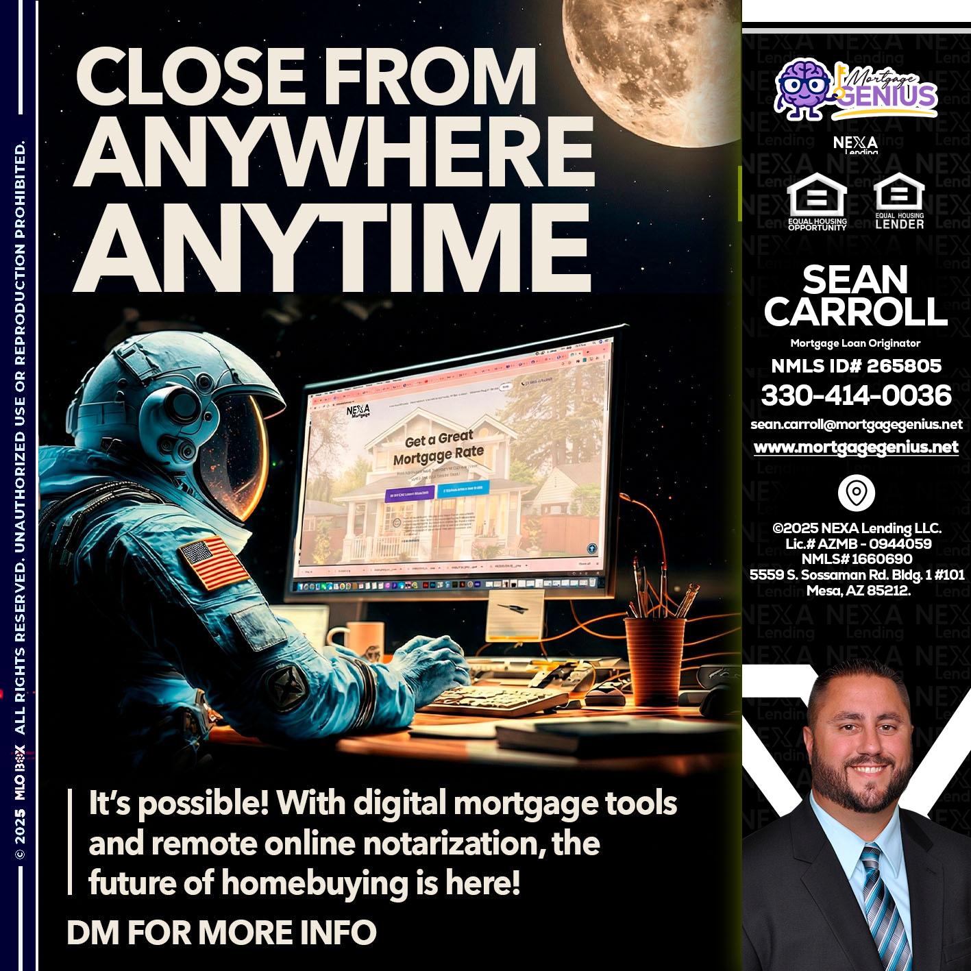 close from - Sean Carroll -Mortgage Loan Originator