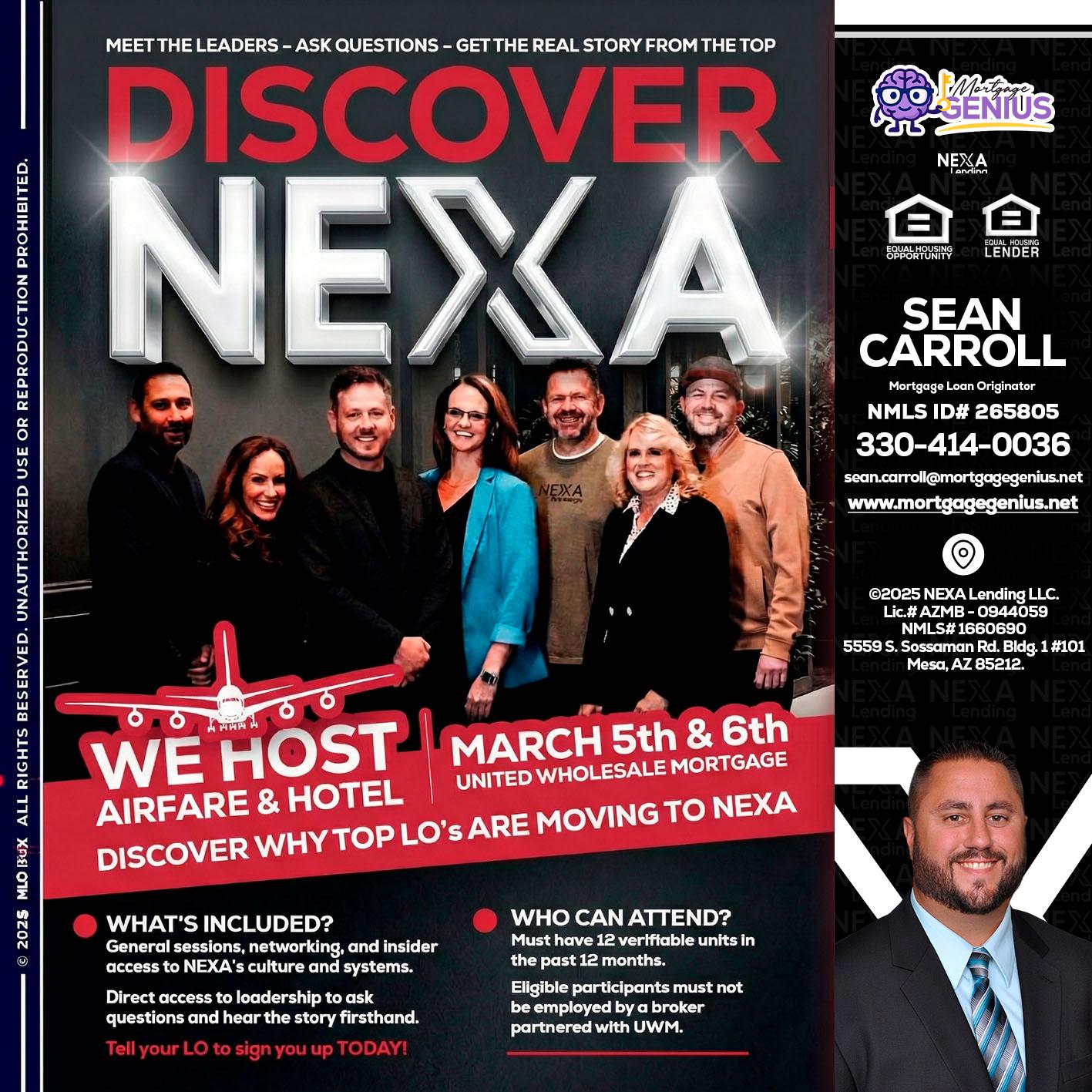 DISCOVER NEXA - Sean Carroll -Mortgage Loan Originator
