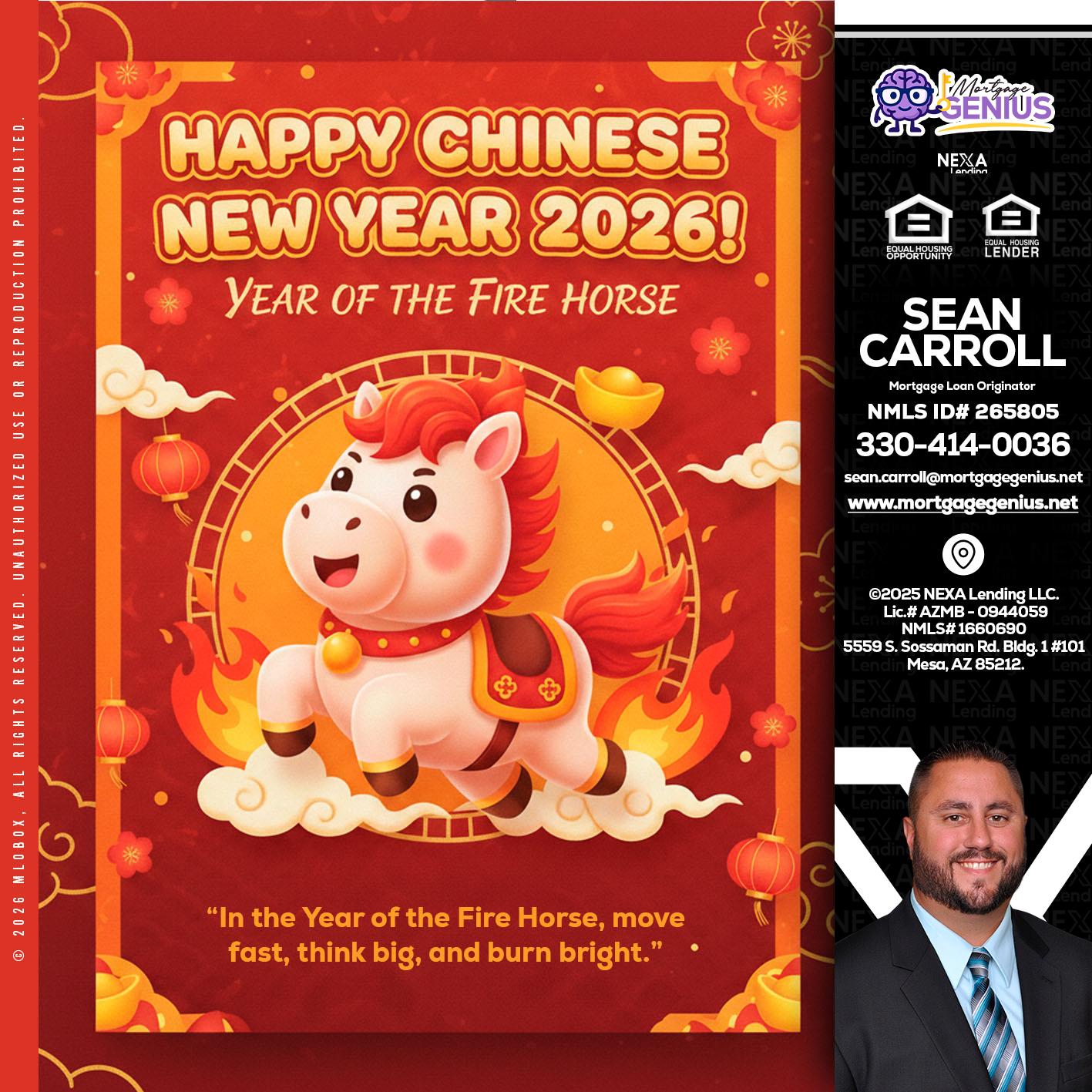 happy Chinese new year - Sean Carroll -Mortgage Loan Originator