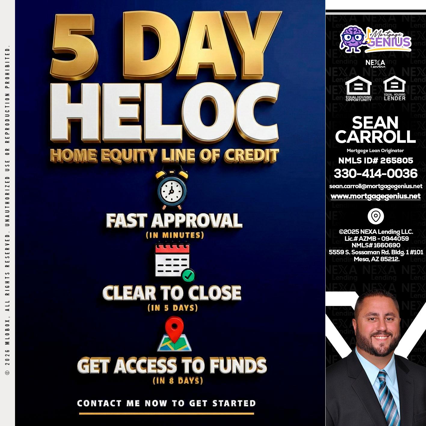 5 day hello - Sean Carroll -Mortgage Loan Originator