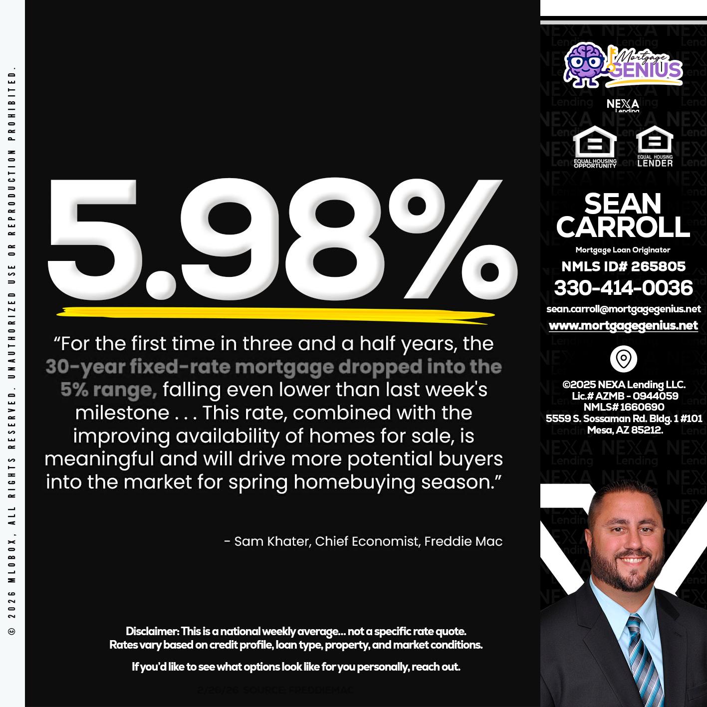 5.98% - Sean Carroll -Mortgage Loan Originator