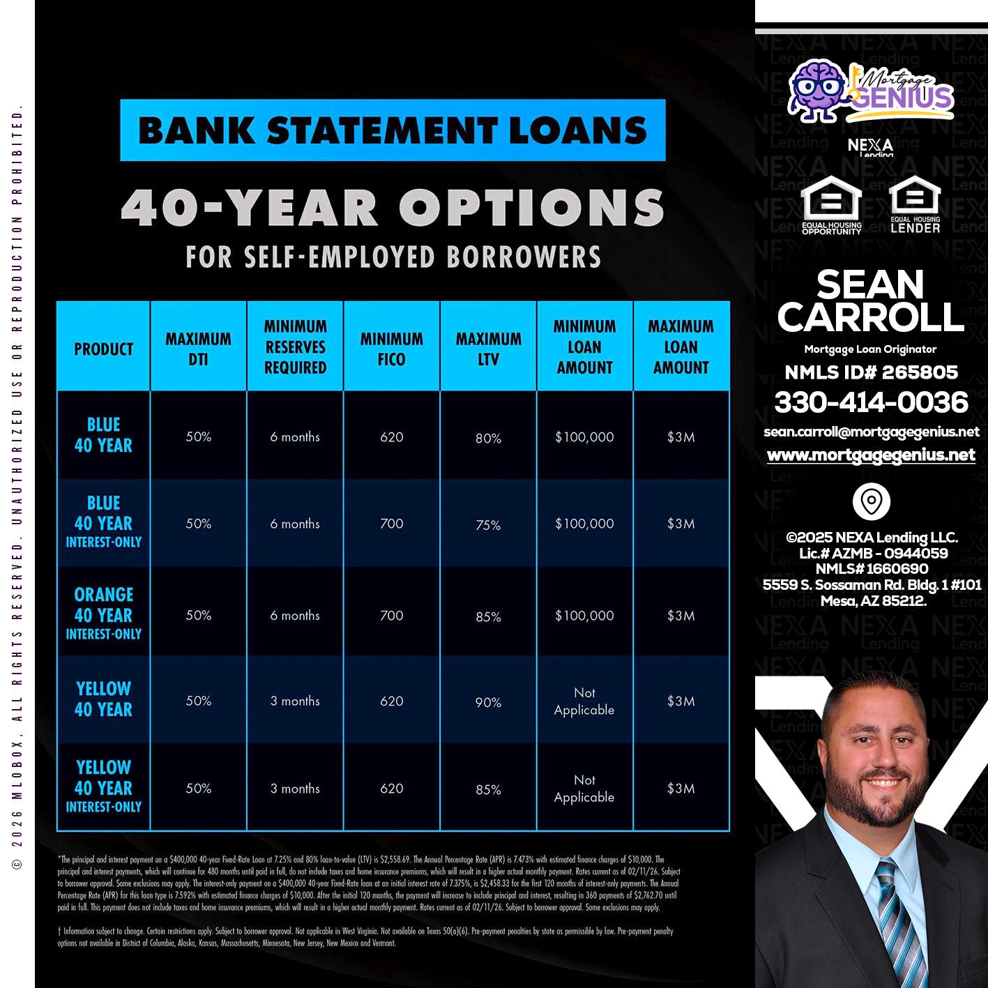40 YR. OPTIONS - Sean Carroll -Mortgage Loan Originator