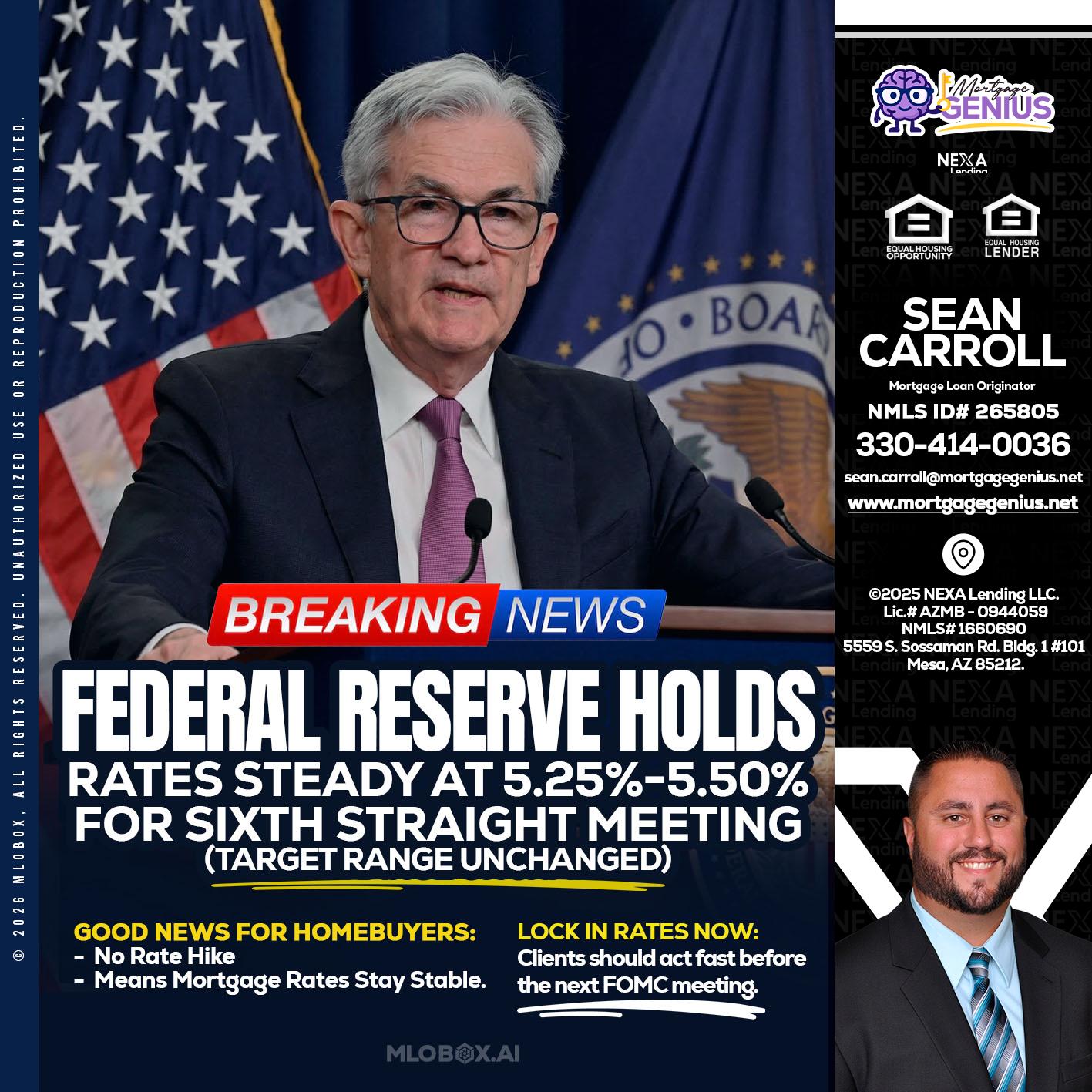 federal reserve - Sean Carroll -Mortgage Loan Originator
