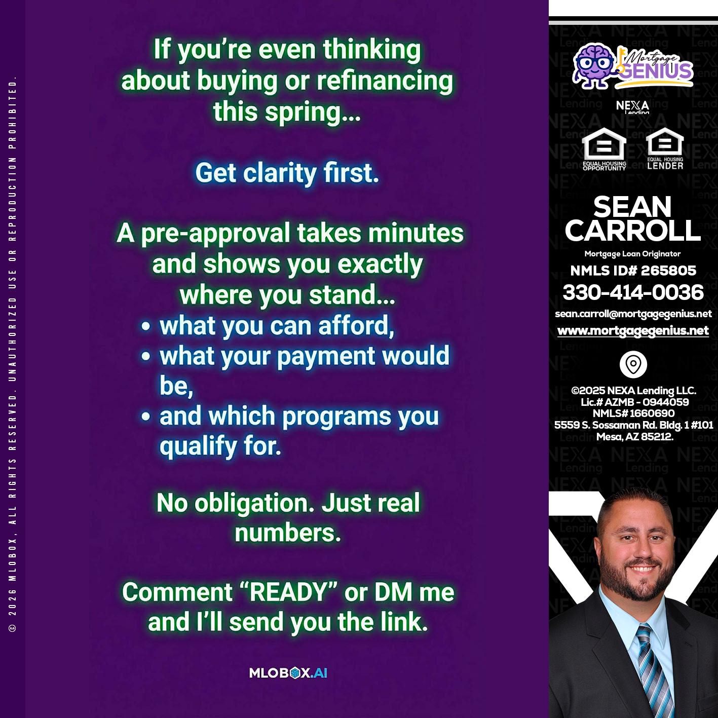 IF YOU THINKING - Sean Carroll -Mortgage Loan Originator
