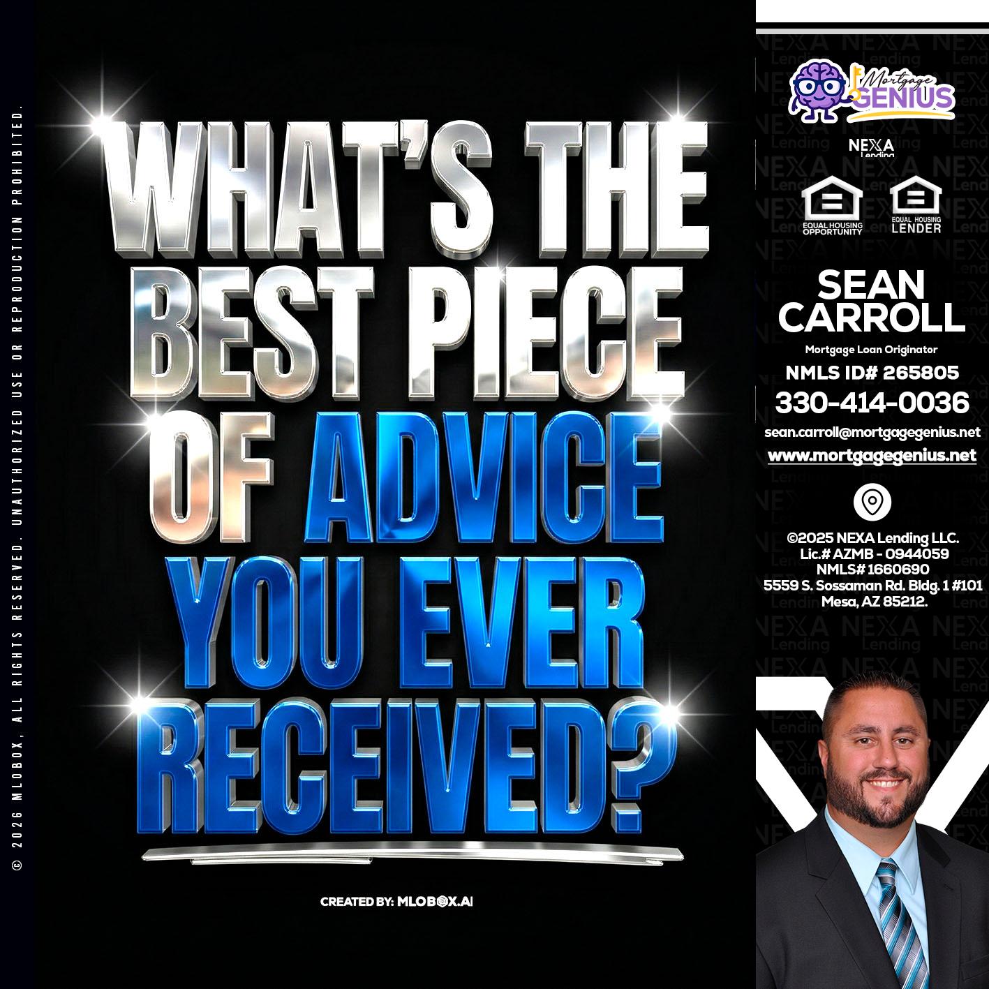 WHATS THE BEST - Sean Carroll -Mortgage Loan Originator