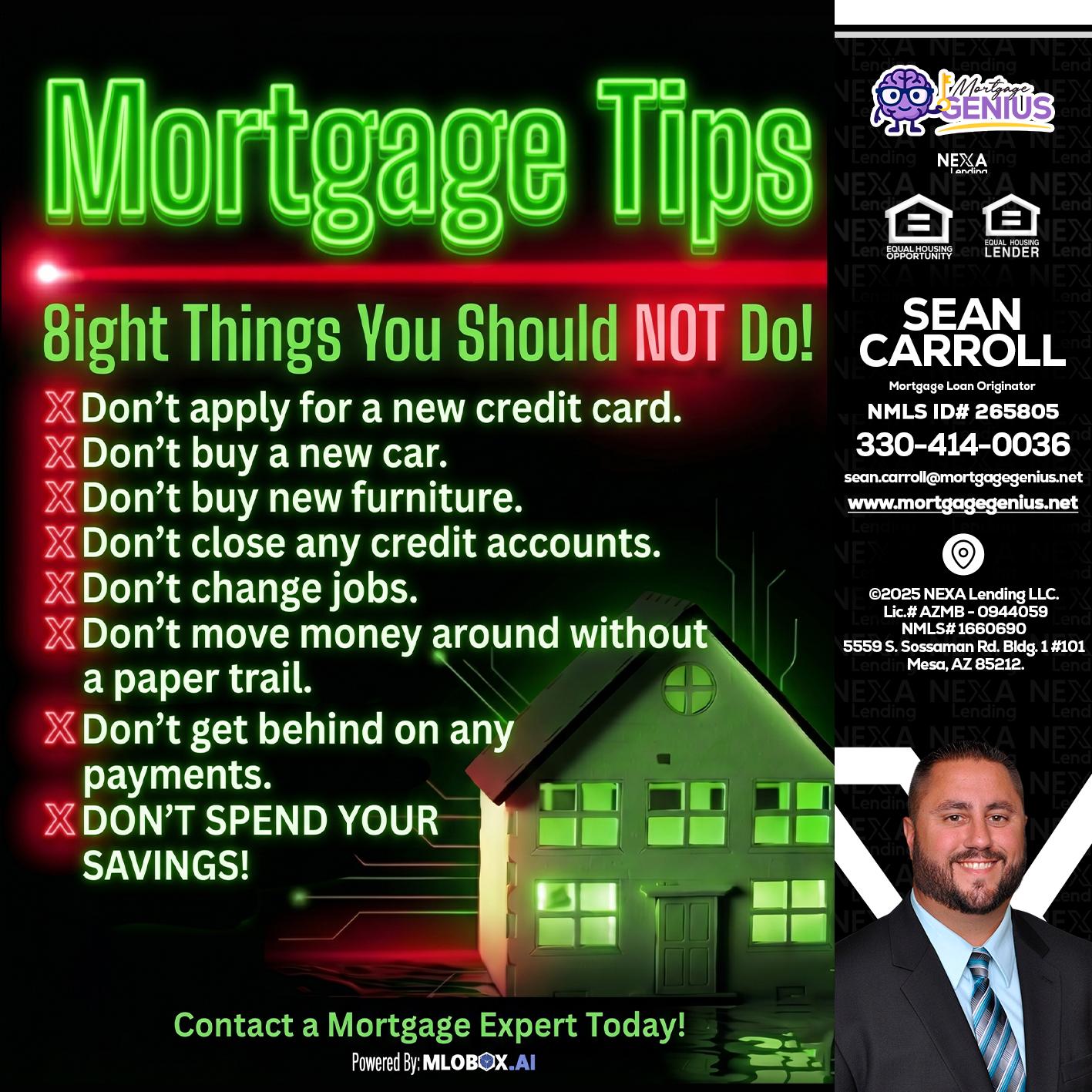 Mortgage Tips at your Door - Sean Carroll -Mortgage Loan Originator