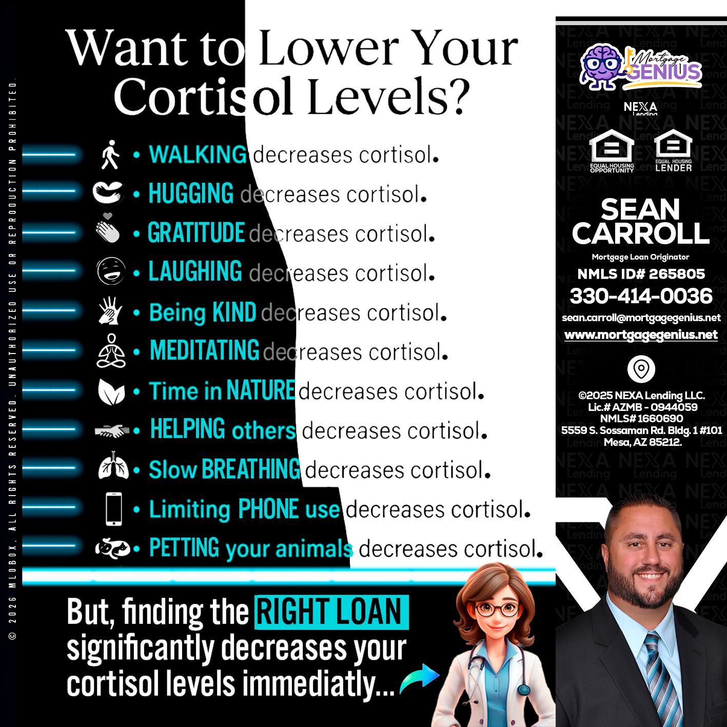 Want to lower Your Cortisol Levels? - Sean Carroll -Mortgage Loan Originator