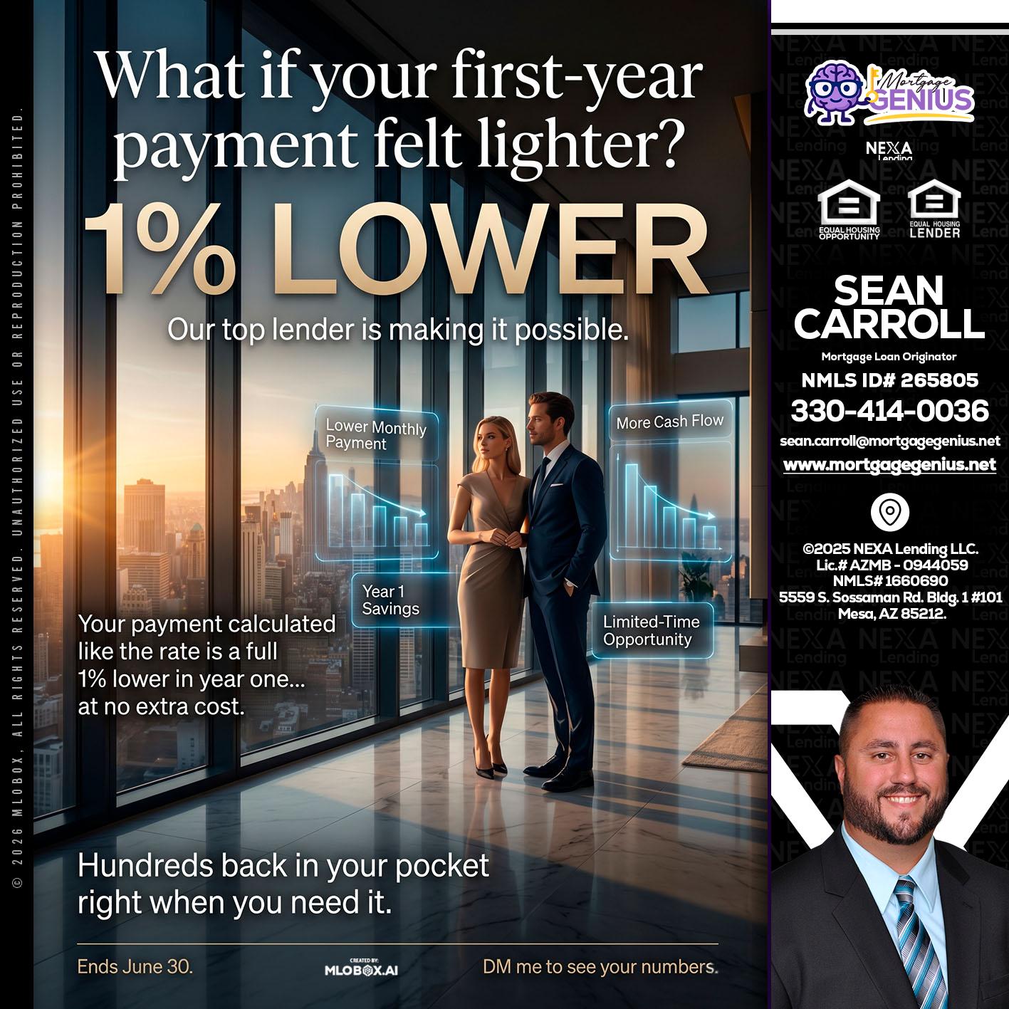 1% LOWER - Sean Carroll -Mortgage Loan Originator