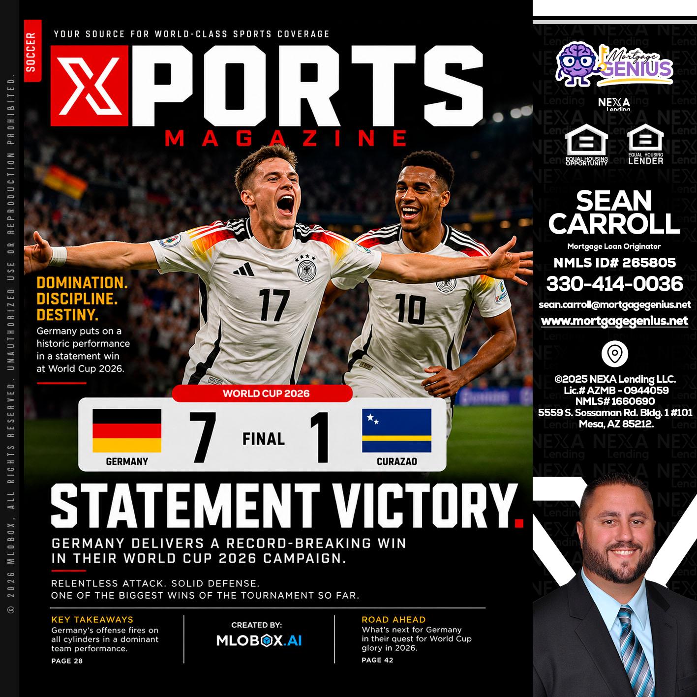 GERMANY VS CURASSAO (7-1) - Sean Carroll -Mortgage Loan Originator