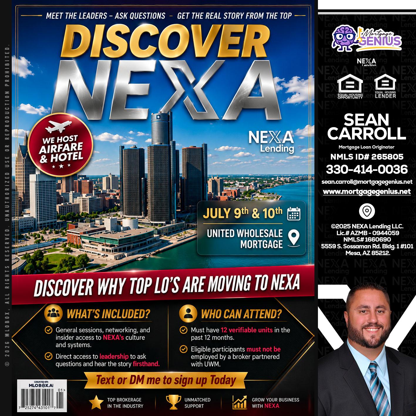 DISCOVER NEXA - Sean Carroll -Mortgage Loan Originator