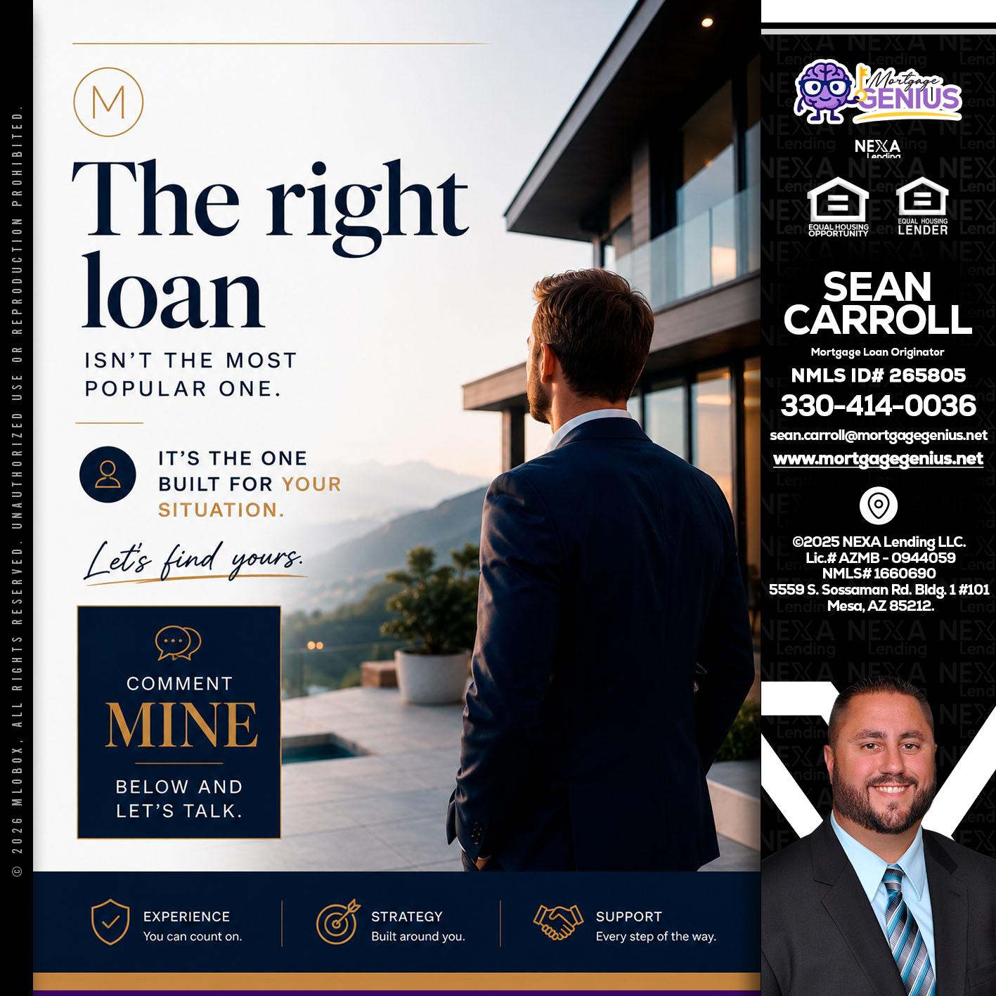 THE RIGHT LOAN - Sean Carroll -Mortgage Loan Originator