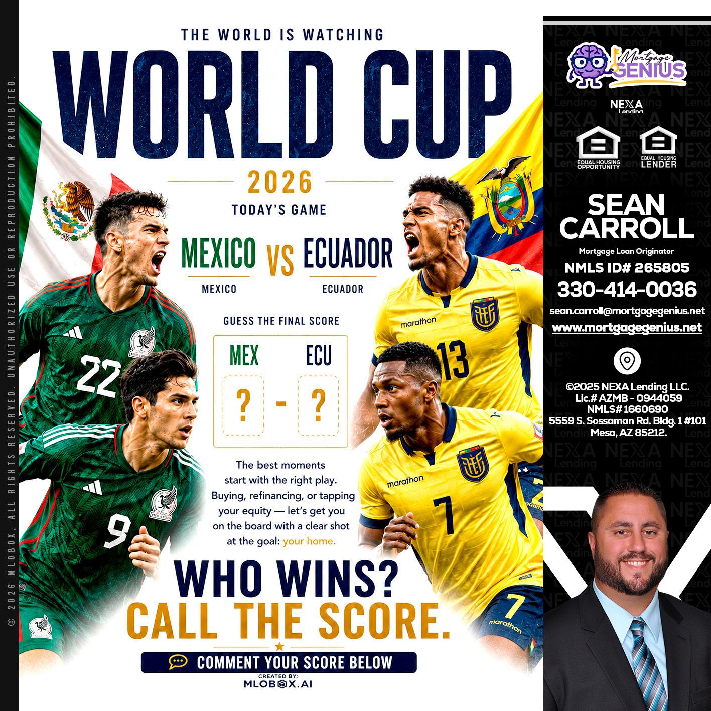WORLD CUP 2026 - Sean Carroll -Mortgage Loan Originator