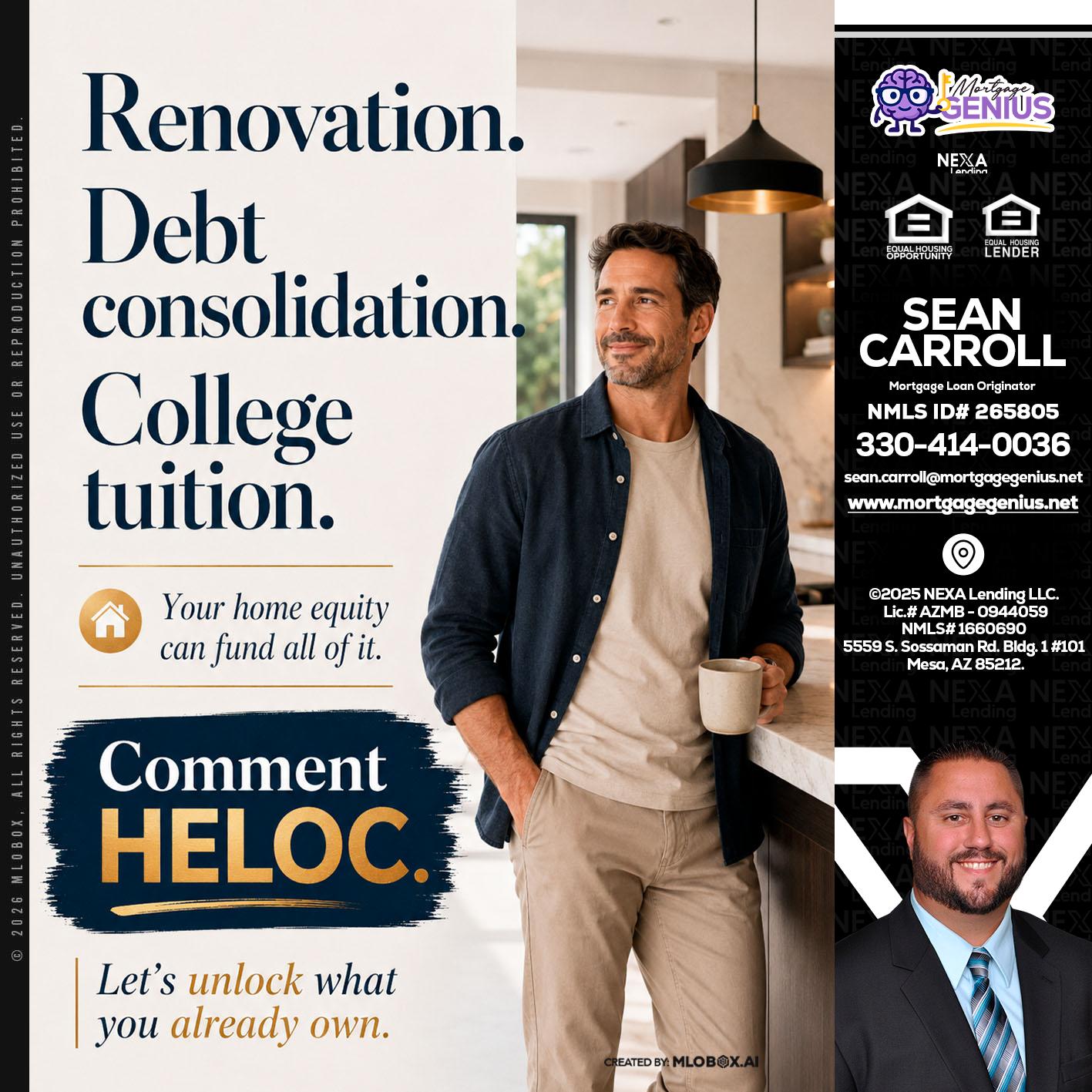 RENOVATION DEBT - Sean Carroll -Mortgage Loan Originator