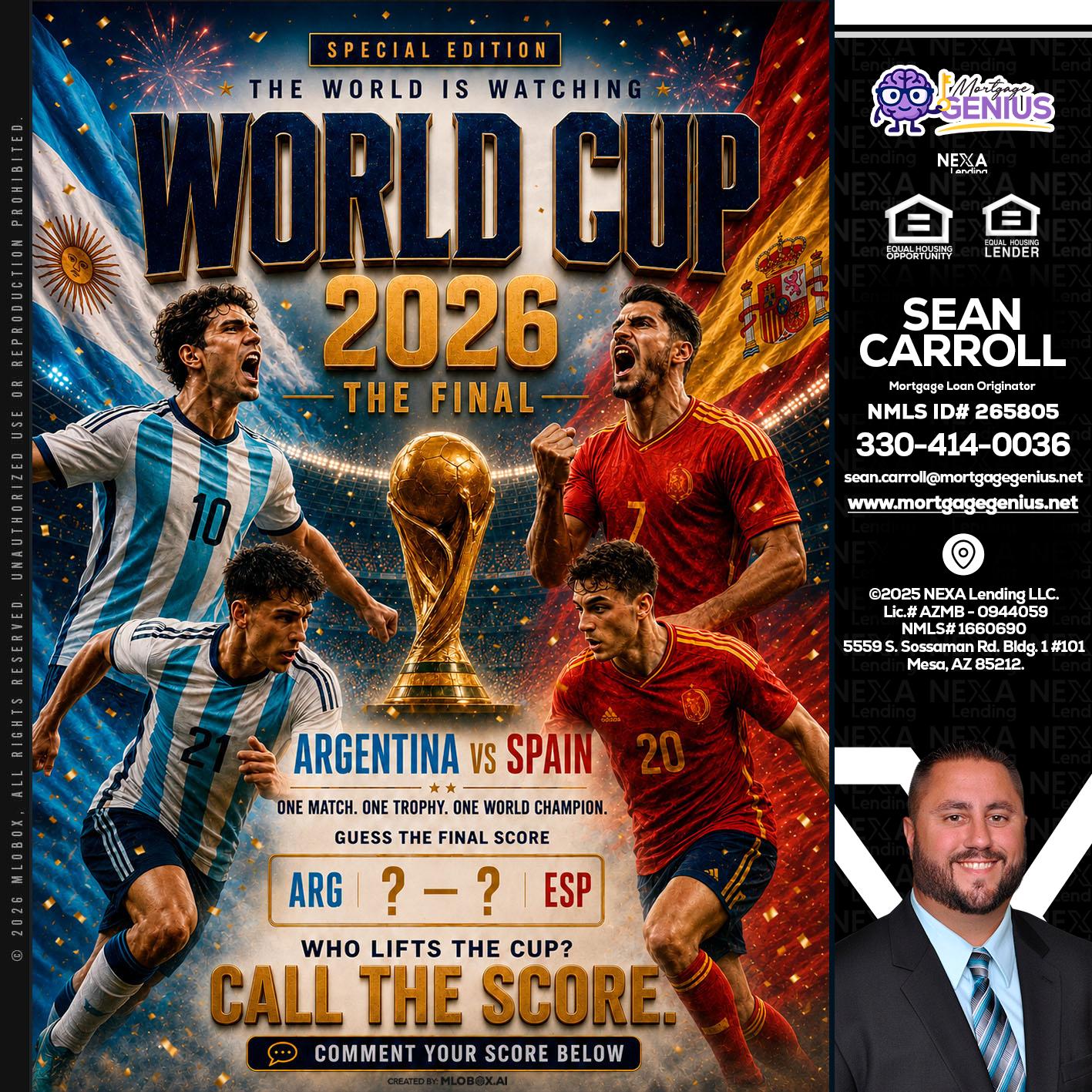 World Cup 2026 finals - Sean Carroll -Mortgage Loan Originator