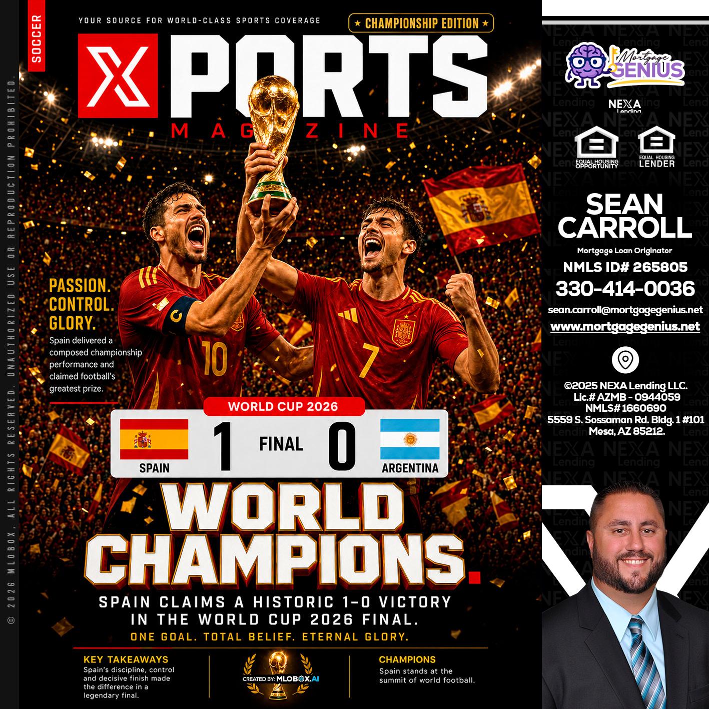 SPAIN CHAMPION - Sean Carroll -Mortgage Loan Originator