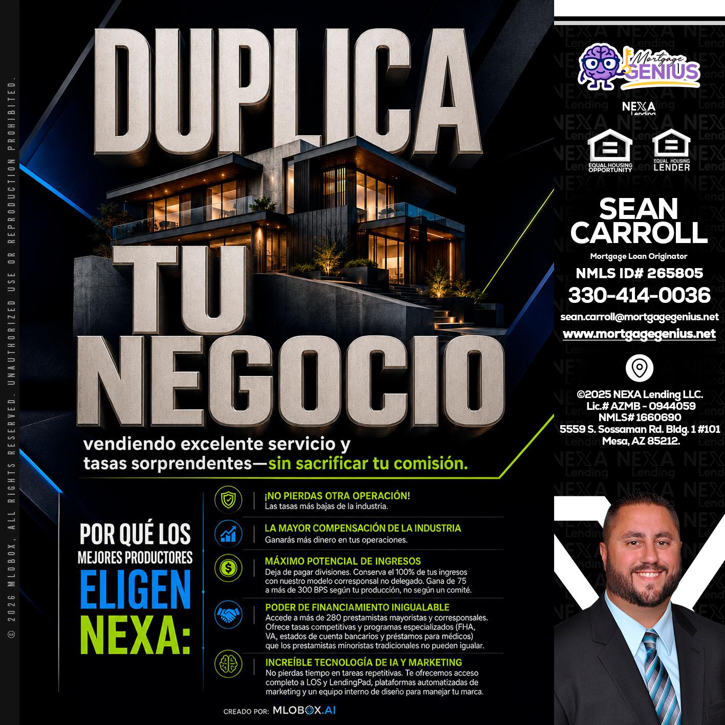 DUPLICA TU NEGOCIO - Sean Carroll -Mortgage Loan Originator