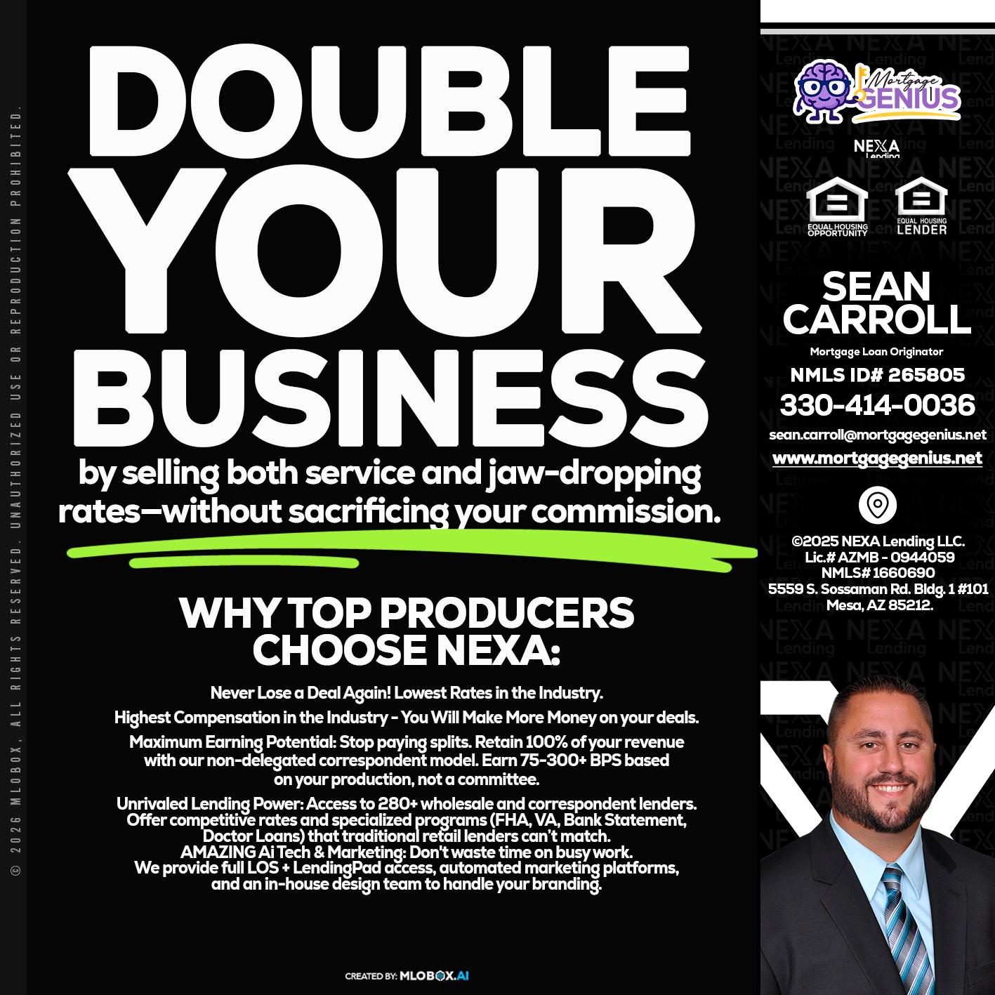 DOUBLE YOUR BUSINESS - Sean Carroll -Mortgage Loan Originator