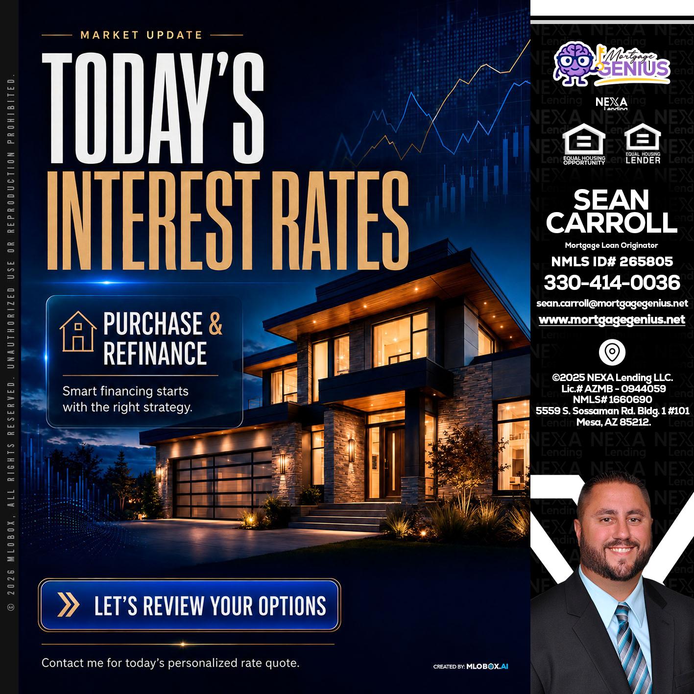 TODAYS RATES - Sean Carroll -Mortgage Loan Originator