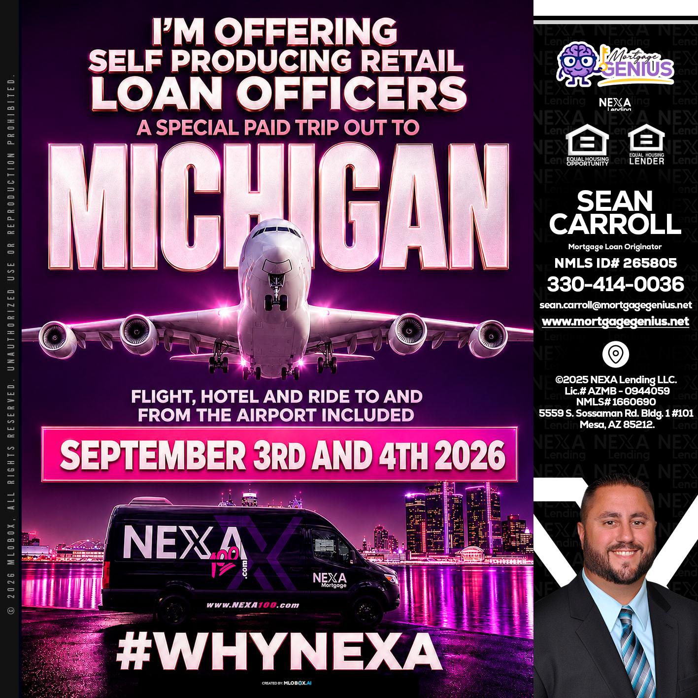 MICHIGAN TRIP - Sean Carroll -Mortgage Loan Originator