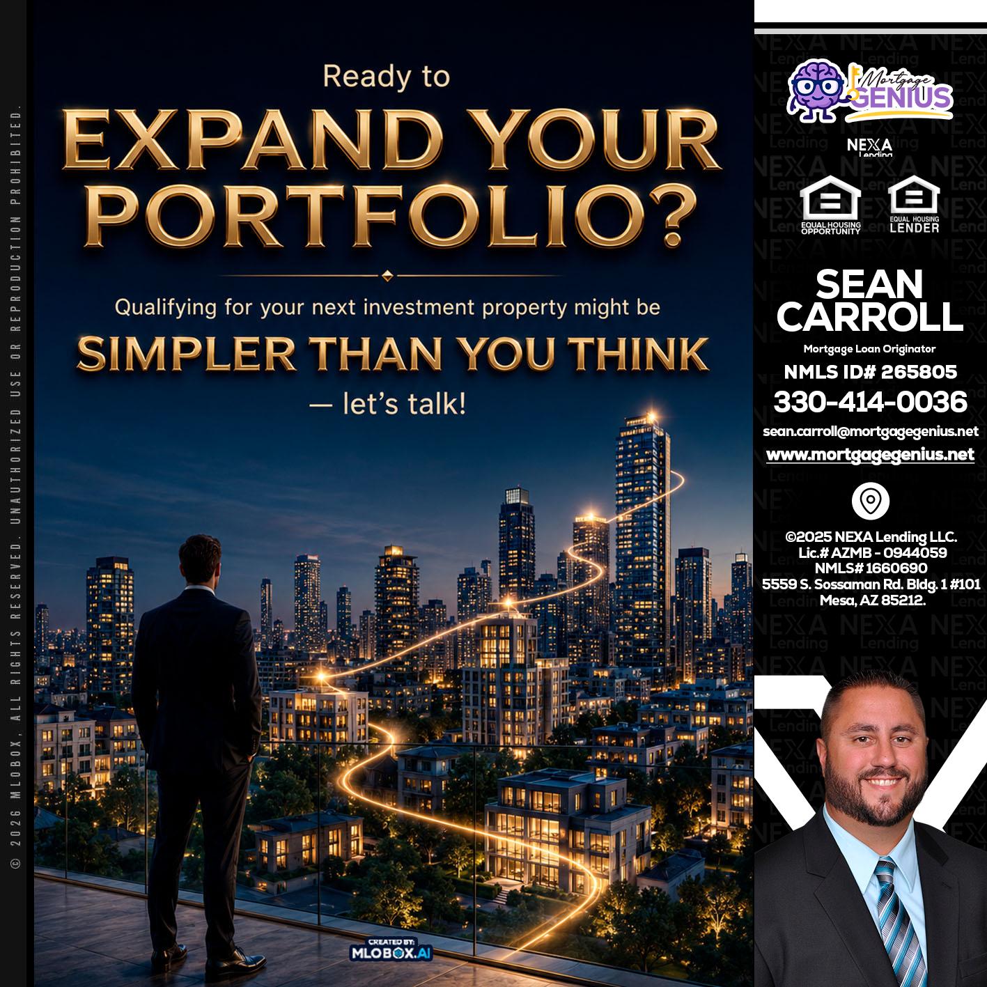 expand you portfolio - Sean Carroll -Mortgage Loan Originator