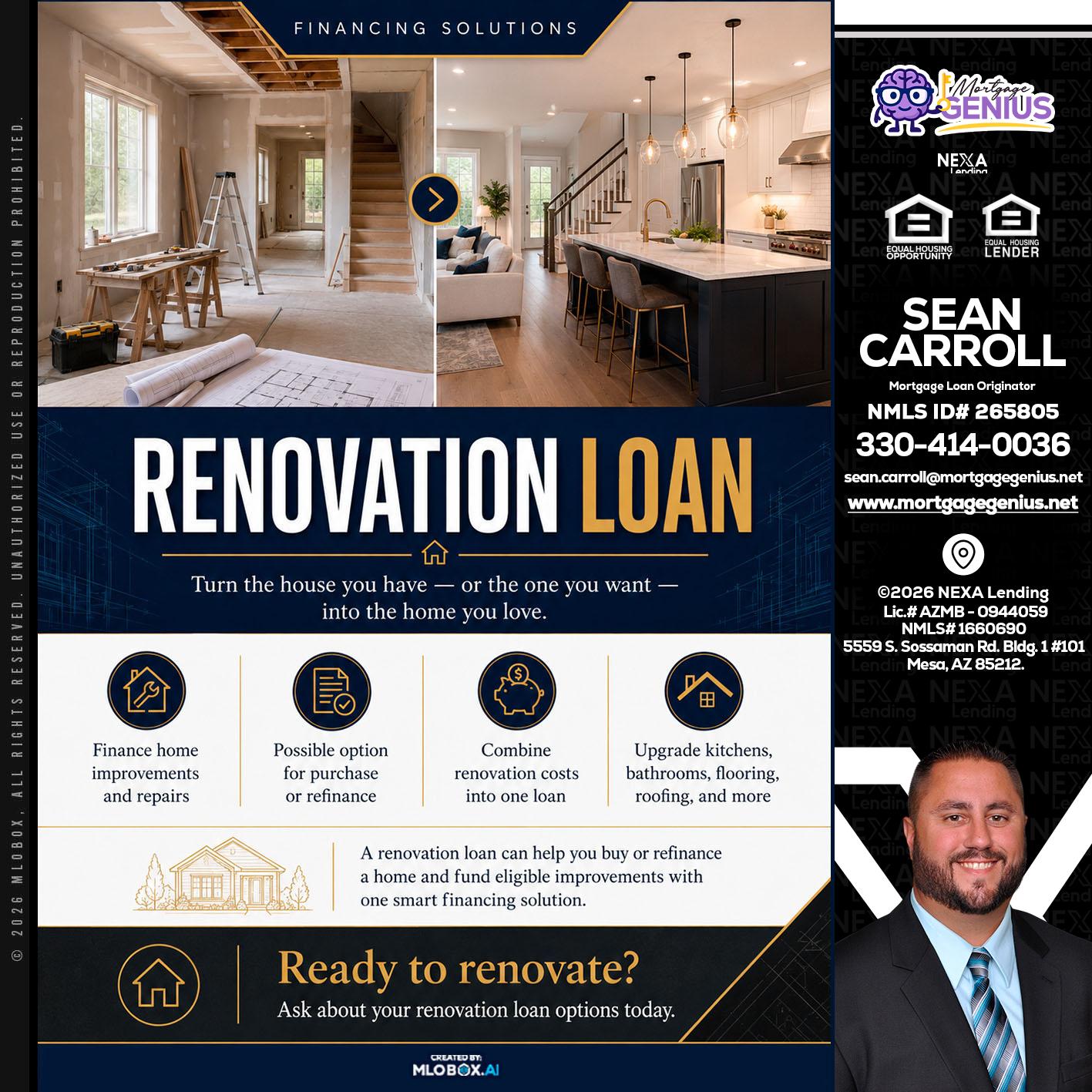 RENOVATION LOAN - Sean Carroll -Mortgage Loan Originator