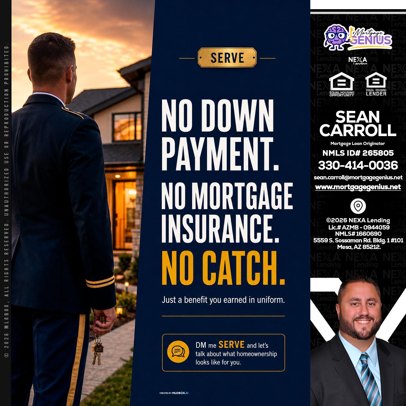 NO DOWN PAYMENT - Sean Carroll -Mortgage Loan Originator