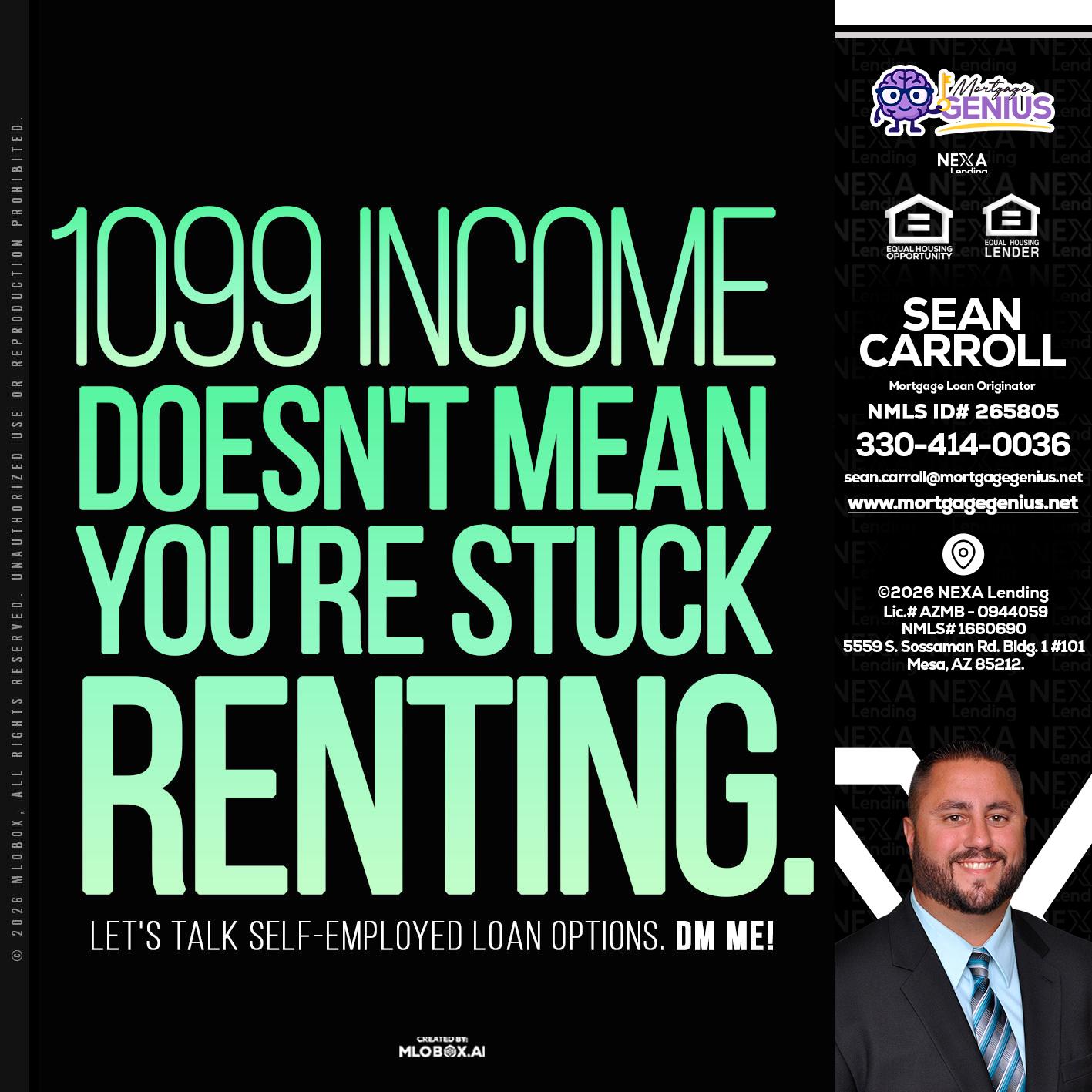 1099 income - Sean Carroll -Mortgage Loan Originator