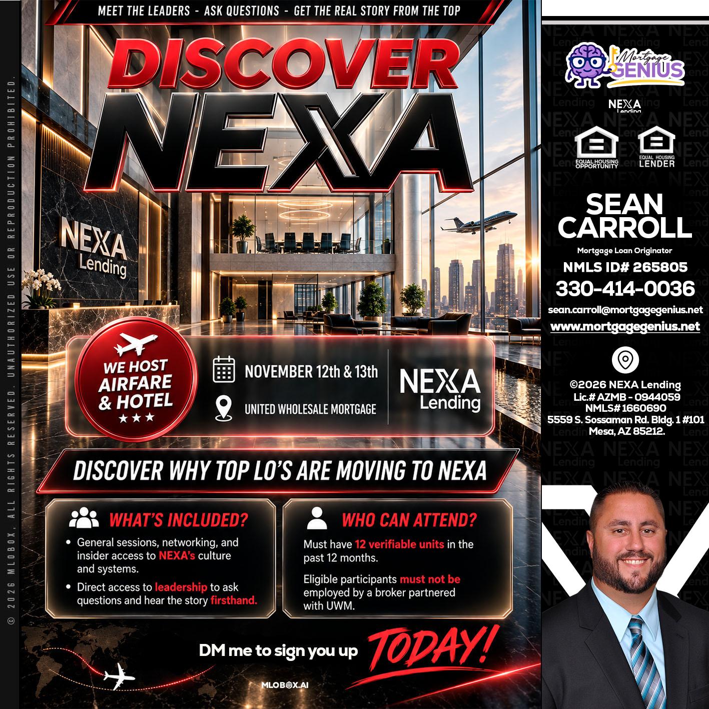 DISCOVER NEXA - Sean Carroll -Mortgage Loan Originator