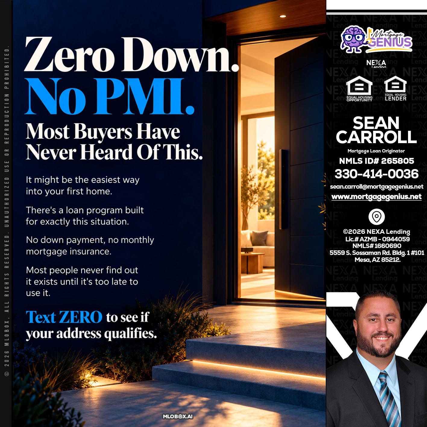 zero down - Sean Carroll -Mortgage Loan Originator