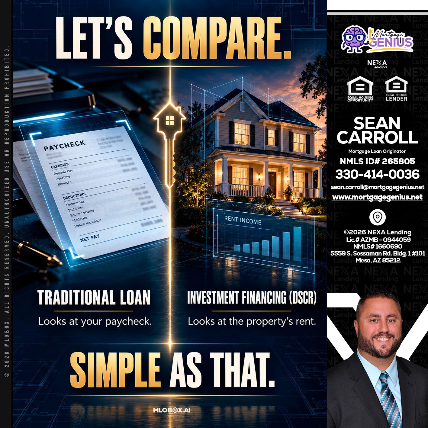 lets compare - Sean Carroll -Mortgage Loan Originator